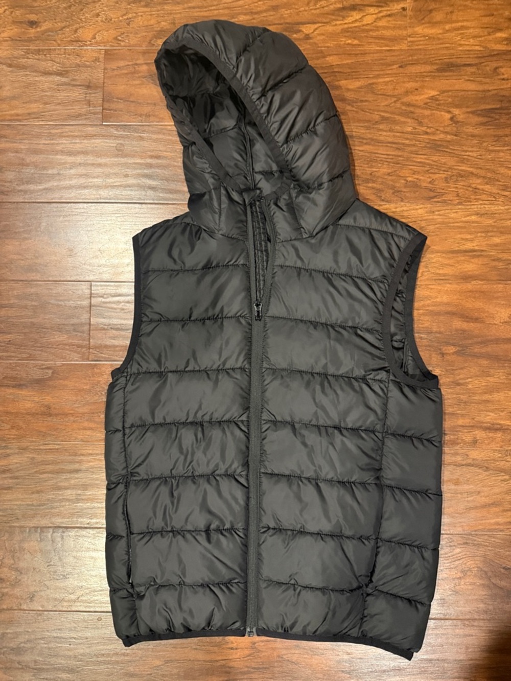 H&M Men's Black Quilted Hooded Puffer Vest